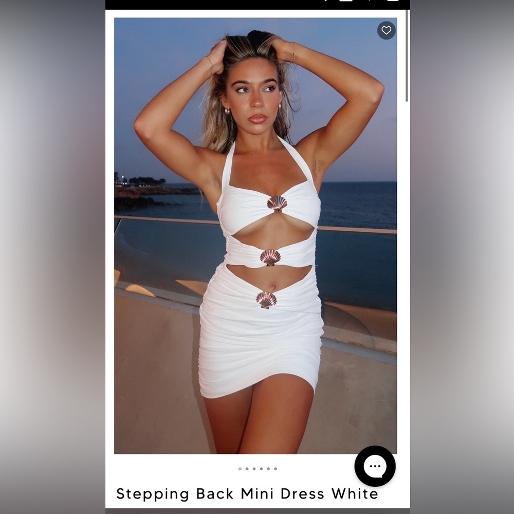 White Fox Stepping Back Mini Dress In white